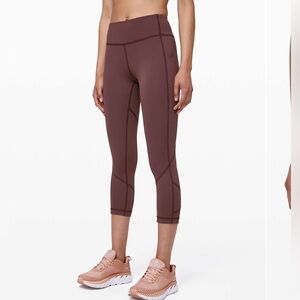 Lululemon Pace Rival Crop *22" Cherry Cola Sz 4